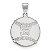 Sterling Silver 3/4in San Francisco Giants Logo Baseball Pendant