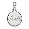 10kt White Gold 1/2in New York Mets Disc Pendant