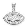 Sterling Silver 3/4in Oklahoma State University Football Pendant