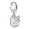 Sterling Silver Baltimore Orioles Extra Small Bead Charm Dangle
