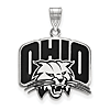 Ohio University Enamel Pendant 3/4in Sterling Silver