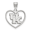 Sterling Silver 5/8in University of Kentucky Heart Pendant