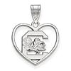 Sterling Silver 5/8in University of South Carolina Heart Pendant
