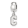 College of Charleston Extra Small Dangle Bead Sterling Silver
