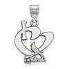 Sterling Silver 5/8in I love St. Louis Cardinals Pendant