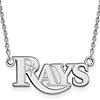 Sterling Silver 3/8in Tampa Bay Rays Pendant on 18in Chain