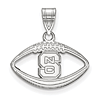 Sterling Silver 3/4in North Carolina State University Football Pendant