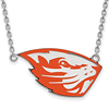 Silver Oregon State University OSU Enamel Pendant with 18in Chain