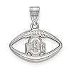 Sterling Silver 1/2in Ohio State University Football Pendant