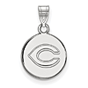 14k White Gold 1/2in Round Cincinnati Reds Pendant