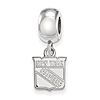 New York Rangers Small Dangle Bead Sterling Silver