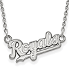 Sterling Silver 3/8in Kansas City Royals Pendant on 18in Chain