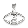 Sterling Silver 3/4in University of Alabama Football Pendant