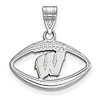 Sterling Silver 3/4in University of Wisconsin Football Pendant