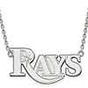 10k White Gold Tampa Bay Rays Pendant on 18in Chain