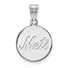 Sterling Silver 5/8in New York Mets Disc Pendant
