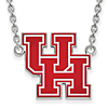 Sterling Silver 3/4in University of Houston UH Enamel 18in Necklace
