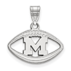 Sterling Silver 3/4in University of Michigan Football Pendant