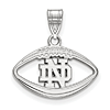 Sterling Silver 1/2in Notre Dame Football Pendant