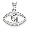 Sterling Silver 3/4in University of Oklahoma Football Pendant
