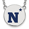 United States Naval Academy 3/4in Enamel Necklace Sterling Silver