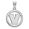 Villanova University V in Circle Pendant 5/8in Sterling Silver