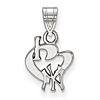 Sterling Silver 3/8in I Love New York Yankees Pendant