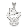 Sterling Silver 3/4in I Love Auburn University Pendant
