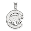 Sterling Silver 3/4in Chicago Cubs Walking Cub Laser-cut Pendant