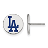 Sterling Silver Los Angeles Dodgers Enamel Logo Post Earrings