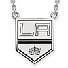 Los Angeles Kings Enamel Necklace 3/4in Sterling Silver