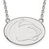 Sterling Silver Penn State University Oval Pendant with 18in Chain