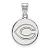 10k White Gold 5/8in Round Cincinnati Reds Pendant