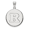 Sterling Silver Rutgers University Round R Pendant 7/8in