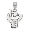 Sterling Silver 5/8in I love Detroit Tigers Pendant