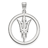 Arizona State University Circle Pendant 1in Sterling Silver 