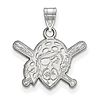 Sterling Silver 1/2in Pittsburgh Pirates Crossed Bats Pendant