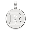 Sterling Silver Rutgers University Round Pendant 1in