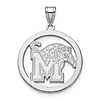 Sterling Silver University of Memphis Tigers Circle Pendant 1in