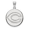 14k White Gold 3/4in Round Cincinnati Reds Pendant