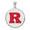 Sterling Silver Rutgers University Enamel Round Pendant 1in
