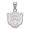10k White Gold 1/2in Baylor University Bear Head Pendant