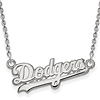 Sterling Silver 3/8in Dodgers Pendant on 18in Chain