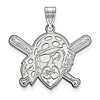 Sterling Silver 3/4in Pittsburgh Pirates Crossed Bats Pendant