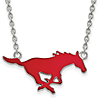 Southern Methodist University Enamel Mustang Necklace Sterling Silver