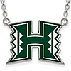 University of Hawaii Enamel Necklace 3/4in Sterling Silver