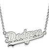 10k White Gold 5/8in Dodgers Pendant on 18in Chain