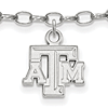 Sterling Silver 9in Texas A&M University Anklet