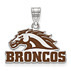 Sterling Silver Western Michigan University  Broncos Enamel Pendant