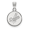 Sterling Silver 1/2in Los Angeles Dodgers Round Pendant